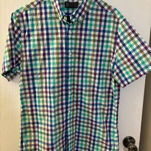 NWT Rye Checkered Short Sleeve Button Down Shirt Large
